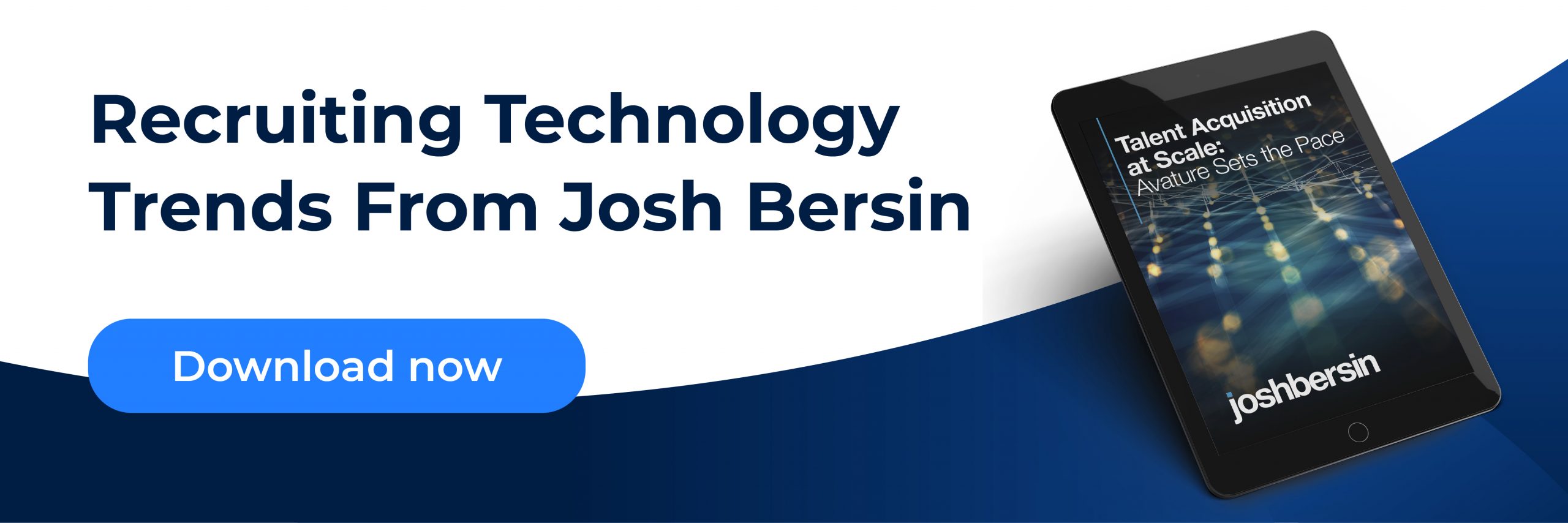 Banner promoting a report by Josh Bersin on recruiting technology trends and the direct link to access the report.