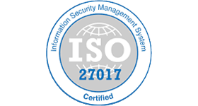 ISO 27017 certified logo.