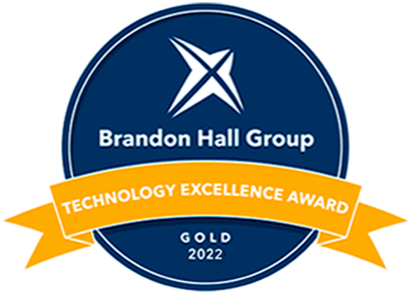 A badge given by the Brandon Hall Group certifying that Avature got a gold medal in the Technology Excellence Award.