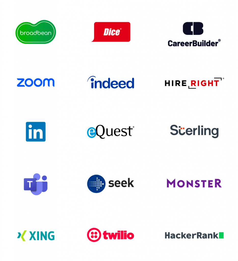 A list of companies commonly used in sourcing and in the recruiting process that Avature can integrate with.