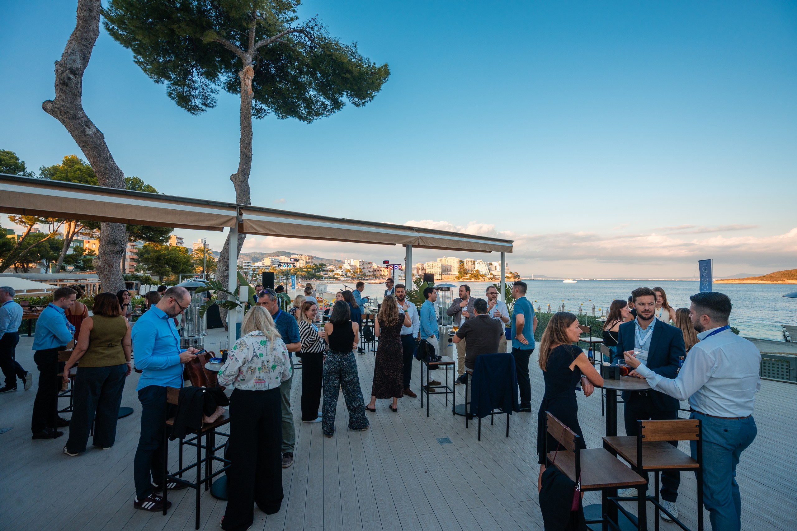 #AvatureUpfront 2025 attendees enjoying an evening reception in Mallorca.