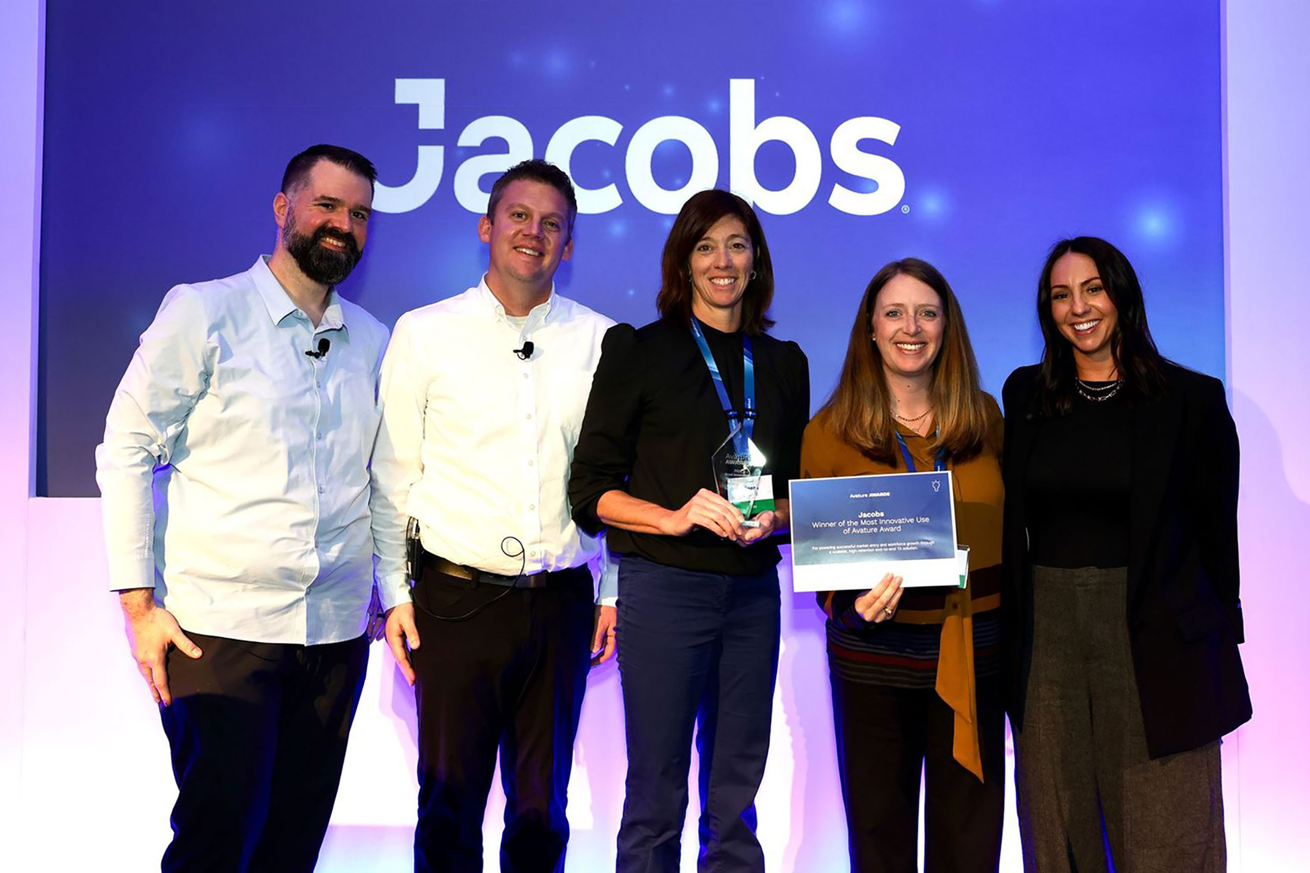 Jacobs recevant le prix de l’utilisation la plus innovante d’Avature lors de l’Avature Upfront US 2025